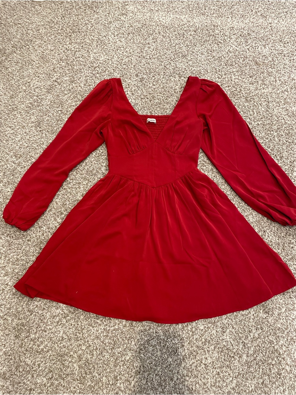 Abercrombie & Fitch Red Smocked Bodice Dress